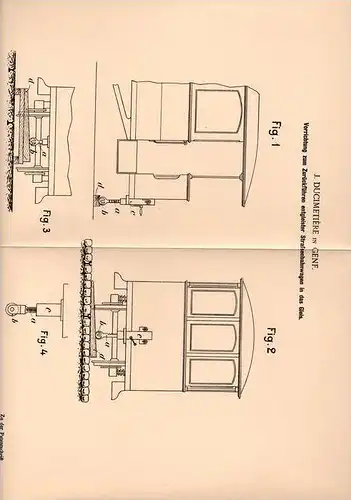 Original Patentschrift - J. Ducimetiére in Genf , 1901 , Apparat für entgleiste Straßenbahn , Gleise , Gleis !!!