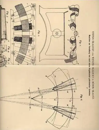 Original Patentschrift - S. Skalicky in Böhm. Skalitz , 1902 , Veredelung von Gewebe !!!