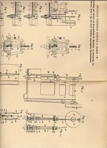 Original Patentschrift - H. Reinold in Hamm i.W., 1902 , Maschine für Borsten und Besen !!!