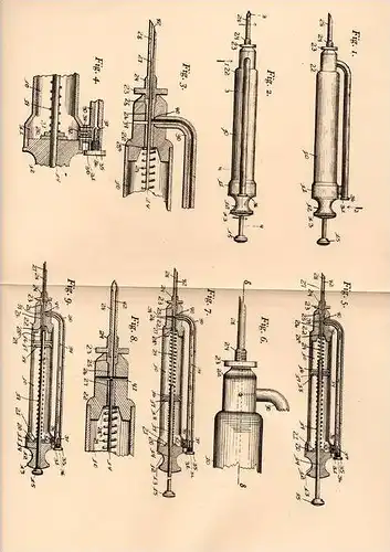 Original Patentschrift - Spritze für Pillen , Injektion , 1905 , R. Davis in Carbondale , Arzt , Impfung !!!