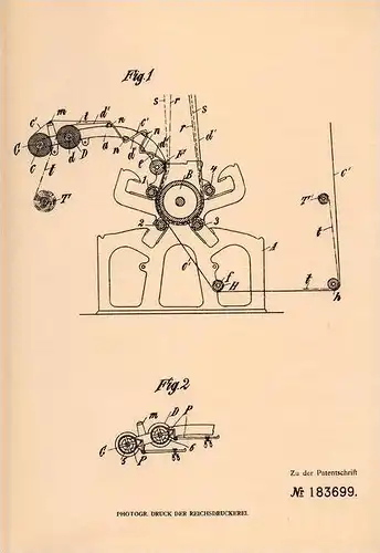 Original Patentschrift - Companhia Manufactora Fluminese in Rio de Janeiro , 1905 , Druckmaschine , Druckerei , Druck !!