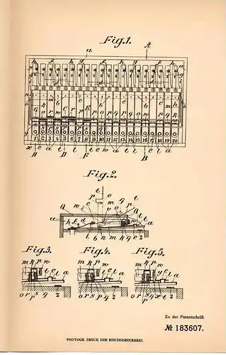 Original Patentschrift - Karl Lux in Ruhla i. Thür., 1906 , Tasteninstrument , Klavier , Piano  !!!
