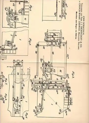 Original Patentschrift - Thornycroft & Co in Church - Wharf , Chiswick , 1891 , Maschine zum Biegen von Rohren !!!