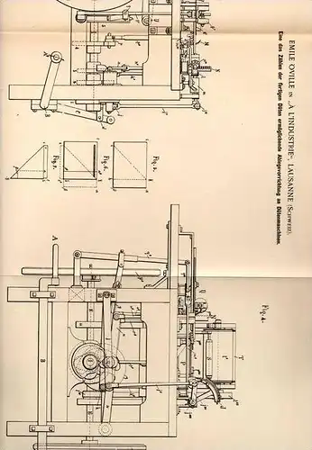 Original Patentschrift - E. Oville in "A L´Industrie" in Lausanne , 1891 , Apparat für Dütenmaschinen , Papier  !!!