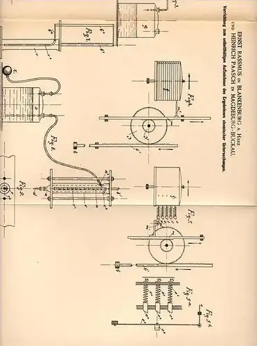 Original Patentschrift - E. Rassmus in Blankenburg a. Harz , 1891 , Apparat für chemischen Untersuchungen , Labor !!!