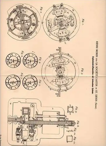 Original Patentschrift - H. Morin in Saint Denis , Seine , 1900 , Motor mit kreisendem Cylinder !!!