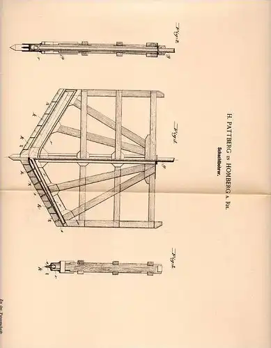 Original Patentschrift - H. Pattberg in Homberg a. Rh., 1900 , Schachtbohrer , Schacht , Bergbau , Bergwerk !!!