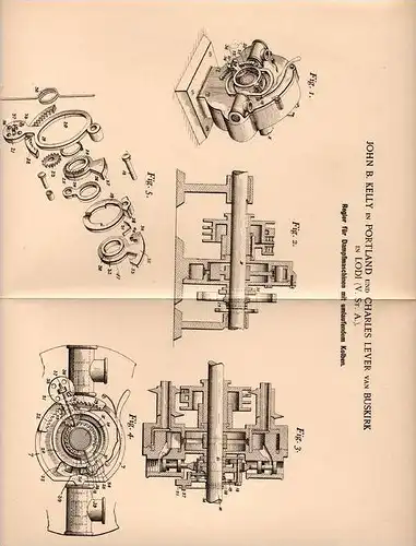 Original Patentschrift - C. van Buskirk in Lodi und Portland , 1900 , Regler für Dampfmaschinen !!!