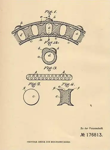 Original Patentschrift - C. Faitoute in Sumit , USA , 1905 , elastischer Gummiradreifen , Reifen !!!