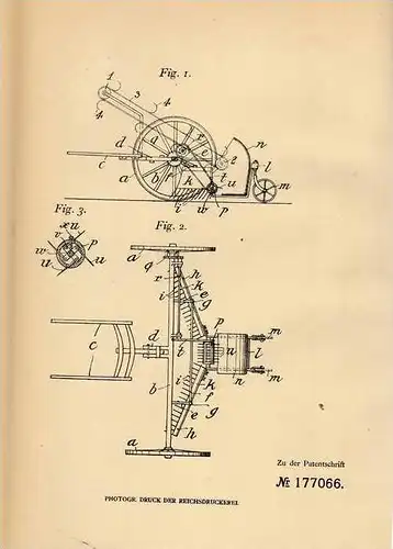 Original Patentschrift - M. Kock in Sachsenbande bei Wilster , 1905 , Apparat zum Sammeln von Heu und Getreide  !!!