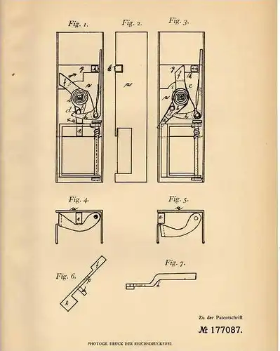 Original Patentschrift - P. Märksch in Muskau , 1906 , Schloßöffner , Türschloss !!!