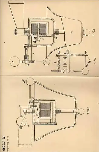 Original Patentschrift - M. Plato in London , 1904 , Glocke mit Selbstunterbrechung !!!