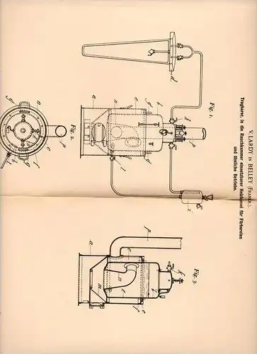 Original Patentschrift - V. Lardy in Belley , 1903 , Heizkessel für Färberei oder Wäscherei !!!