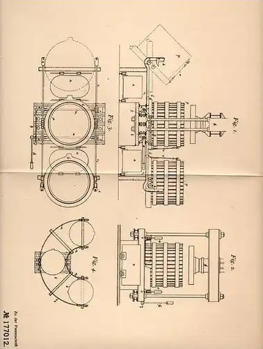 Original Patentschrift - R. Frey in Guntersblum , Rheinhessen , 1905 , Wagen für Kelterei , Maische , Brauerei , Wein !!