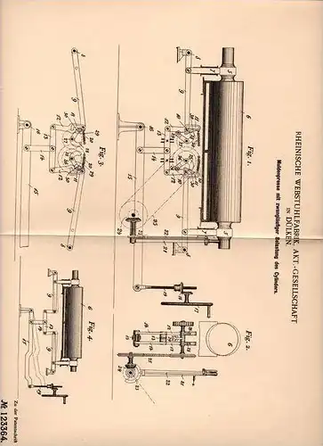 Original Patentschrift - Rhein. Webstuhlfabrik in Dülken b. Viersen , 1900 , Muldenpresse , Presse !!!