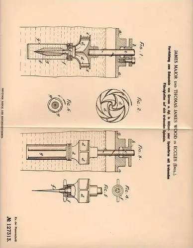 Original Patentschrift - J. Major in Eccles , England , 1899 , Behandlung von Garn , Textilien !!!