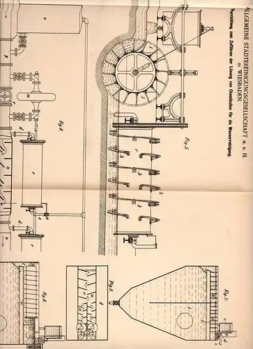 Original Patentschrift - Städtereinigung GmbH in Wiesbaden , 1899 , Chemikalien zur Wasserreinigung , Stadtwerke !!!