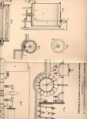 Original Patentschrift - Städtereinigung GmbH in Wiesbaden , 1899 , Chemikalien zur Wasserreinigung , Stadtwerke !!!