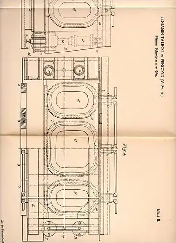 Original Patentschrift - B. Talbot in Pencoyd , USA , 1900 , Schmelzofen , Flammofen , Ofen !!!