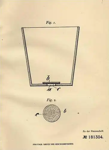 Original Patentschrift - F. Wünschenmeyer in Wernigerode a.H., 1906 , Scherbe für Blumentopf !!!