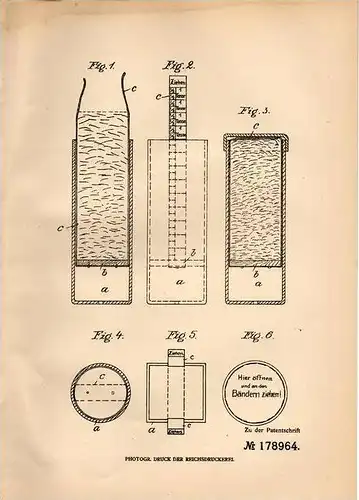 Original Patentschrift - Dr. G. Waechter in Elverdissen i. Westf., 1905 , Verpackung für Kakao und Tee !!!