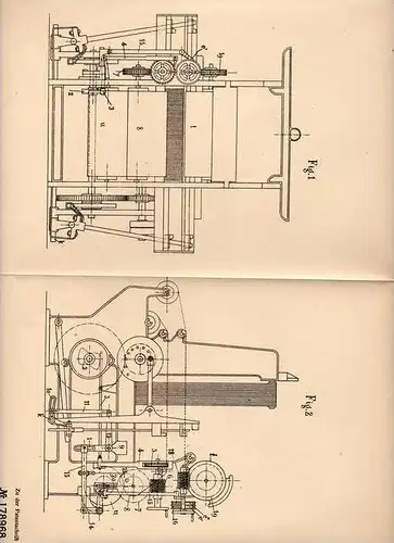 Original Patentschrift - H. Bruny in Voiron , Isére , 1905 , Windevorrichtung für Webstuhl , Weberei !!!