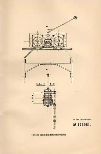 Original Patentschrift - E. Sichtermann in Nordenham , 1906 , Einrichtung an Hängebahn - Wagen , Seilbahn !!!