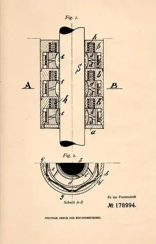 Original Patentschrift - E. Buck in Geestemünde , 1905 , Metallpackung für Stopfbüchsen , Bremerhaven !!!