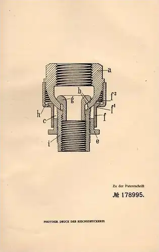 Original Patentschrift - J. Windemüller in Ijselmonde b. Rotterdam , 1906 , Kugelgelenk für Rohre !!!