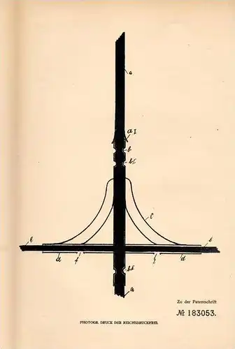 Original Patentschrift - Fr. Bohnensieck in Bassum , 1906 , Blitzableiter , Blitz , Gewitter !!!