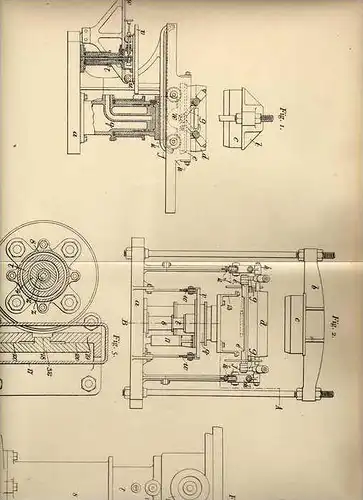 Original Patentschrift - H. Hodgson in Cleckheaton und Manchester , 1905 , hydraulische Formmaschine !!!