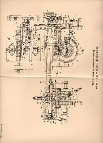 Original Patentschrift - H. Friedrich in Mögeldorf , 1903 , Fräsmaschine für Laubsägen , Säge , Fräse !!!