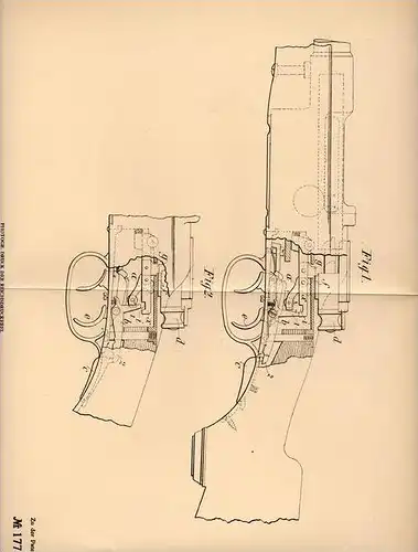 Original Patentschrift - J. Tambour in Nanterre , 1904 , Sicherung für Waffen , Pistole , Revolver , Gewehr !!!