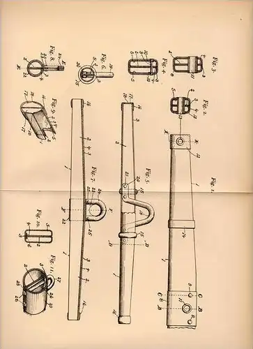 Original Patentschrift - G. Danielson in Youngstown , 1905 , Zugscheit aus Metallblech !!!