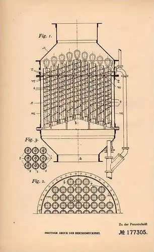 Original Patentschrift - E. Weiss in Düdelingen und Rath , 1904 , Gasreiniger für Hochofen !!!