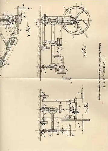 Original Patentschrift - E. Marugg in Aue i.S., 1898 , Terazzo Fußboden - Poliermaschine , Granit , Marmor !!!