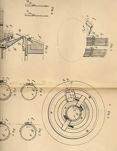 Original Patentschrift - Michael & Wildmann Co. in Norristown , Penns. , 1901 , Rundränderwirkmaschine mit Nadeln !!!