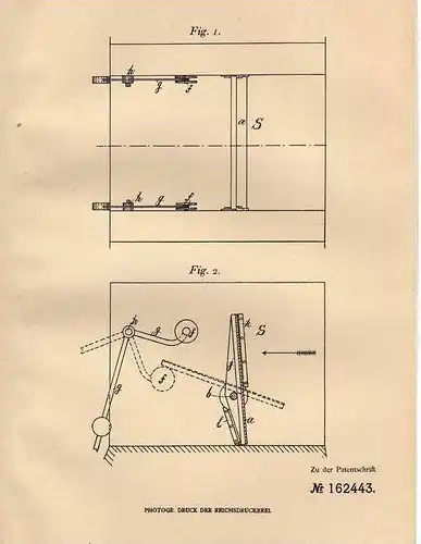 Original Patentschrift - A. Mirza in Jamnagar , Kathewar , Indien , 1904 , Schließer für Wehr , Schleuse !!!