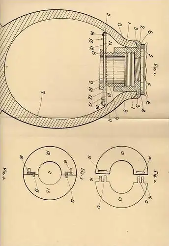 Original Patentschrift - R. Lawrence in Dunedin , Neuseeland , 1906 , Brennerrohr an Lampenbassins !!!