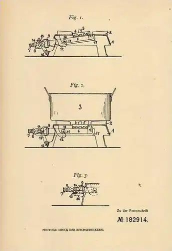 Original Patentschrift - A. Hansen in Kopenhagen - Valby , 1906 , Gaskocher mit schwingendem Brenner !!!