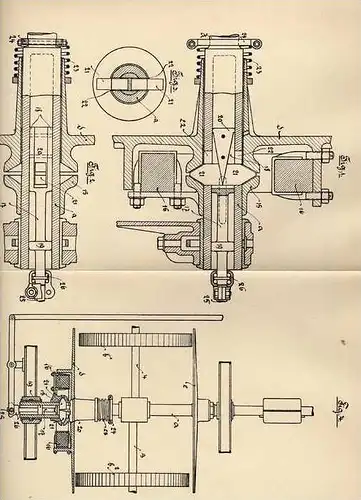 Original Patentschrift - Motorfahrzeugfabrik " Union" in Nürnberg , 1906 , Getriebe für Motorfahrzeuge , Automobile !!!