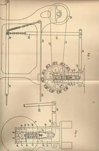 Original Patentschrift - W. Finch in Litherland b. Liverpool , 1905 , Streckmaschine für Leder !!!