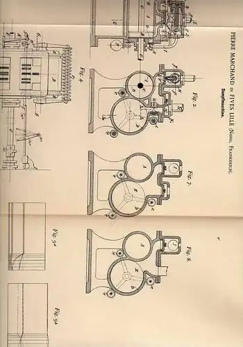 Original Patentschrift - P. Marchand in Fives Lille , 1897 , Dampfmaschine !!!