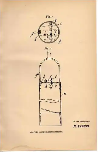 Original Patentschrift - H. Thurandt in Bernau i.M.,  , Schlammbüchse mit Deckel , Erdbohrer !!!