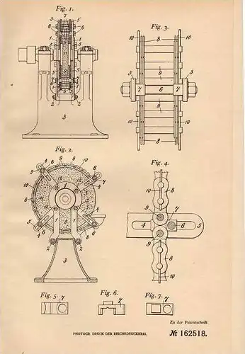 Original Patentschrift - Schmirgeldampfwerk , Naxos - Union in Frankfurt a.M., 1904, Schutz für Schmirgelschleifräder !!
