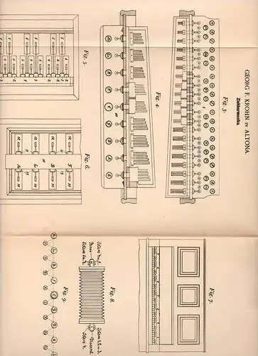 Original Patentschrift -G. Krohn in Altona , 1900 , Zieharmonika , Akkordeon !!!