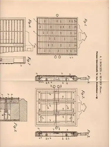 Original Patentschrift - A.J. Borgen in Bergen , Norwegen , 1901 ,Tafel für Asyle und Krankenhaus !!!