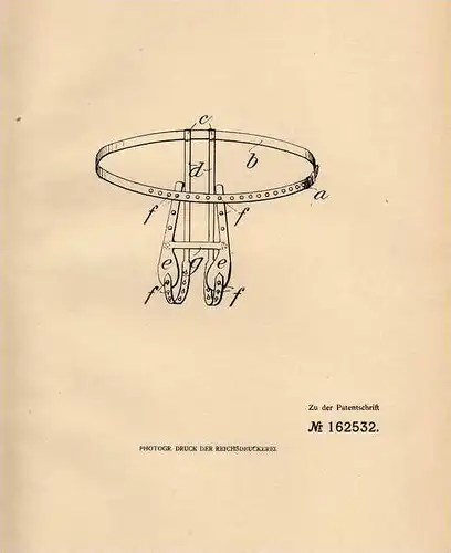 Original Patentschrift - J. Breuer in Hamburg - Eilbeck , 1904 , Bruchband für Unterleibsbrüche , Arzt , Chirurg !!!