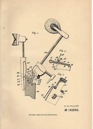 Original Patentschrift - F. Billings in Macon , USA , 1904 , Hammer für Piano , Pianino , Klavier !!!