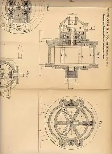 Original Patentschrift - E. Guerrier in Colombes , Seine , 1899 , Dampfmaschine !!!